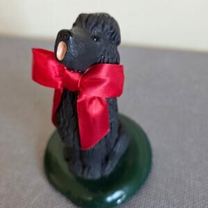 Vintage 1991 Byers' Choice Carolers Black Poodle Dog On Base USA Made